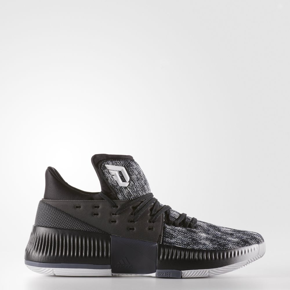 Adidas Dame 3 - παπουτσια μπασκετ ανδρικα - Μαυρα/Ασπρα/Μαυρα/Μαυρα,Μέγεθος: EU 36 – 54 2/3 (626PNDS